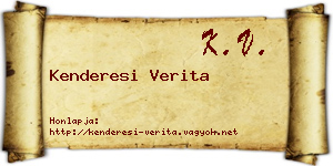 Kenderesi Verita névjegykártya